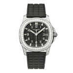 Patek Philippe Aquanaut 5067A-025 35.6mm Black Dial Full Moissanite Steel – Customize Diamod